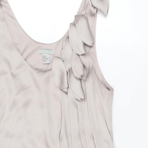 H&M Womens Grey Polyester Mini Size 12 Round Neck Pullover
