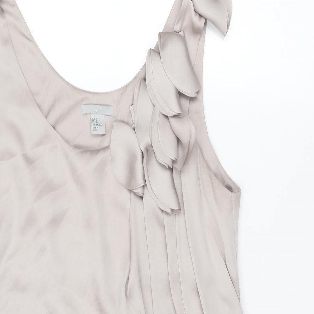 H&M Womens Grey Polyester Mini Size 12 Round Neck Pullover