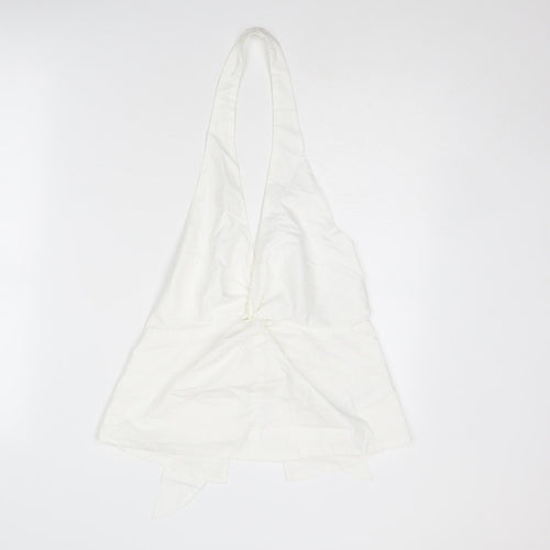 Zara Womens White Cotton Cropped Tank Size M Halter