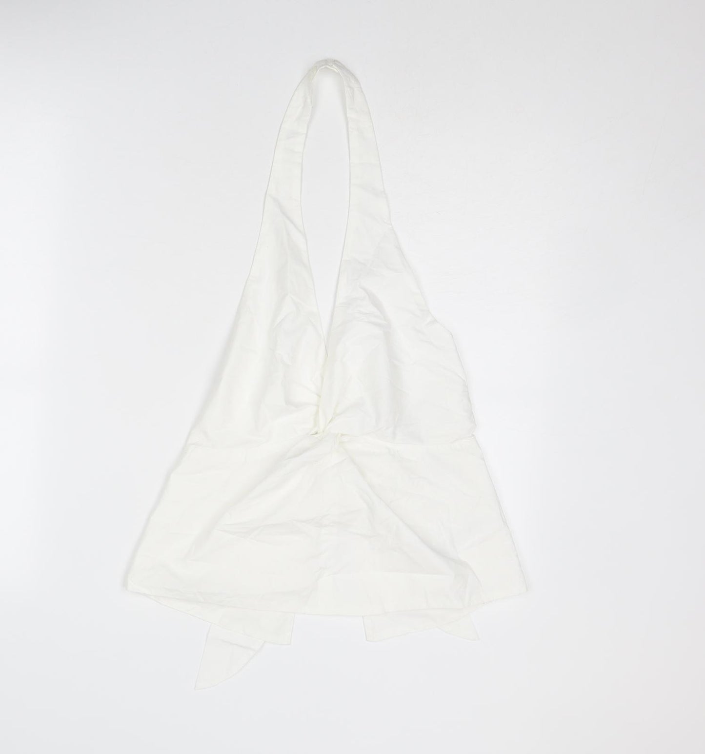 Zara Womens White Cotton Cropped Tank Size M Halter