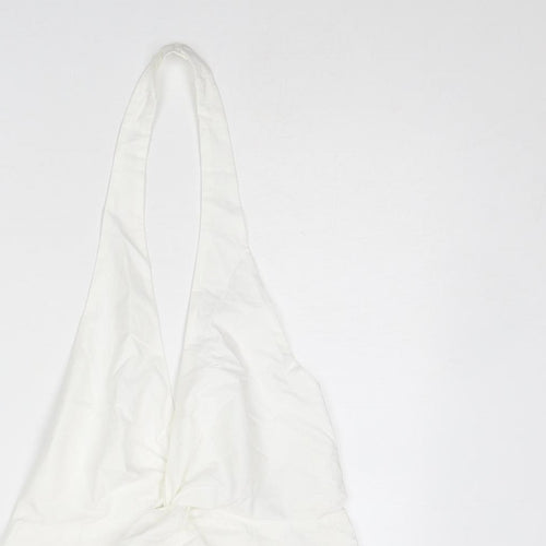 Zara Womens White Cotton Cropped Tank Size M Halter