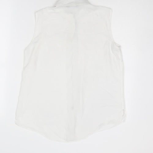 Dorothy Perkins Womens White Polyester Basic Tank Size 10 Collared