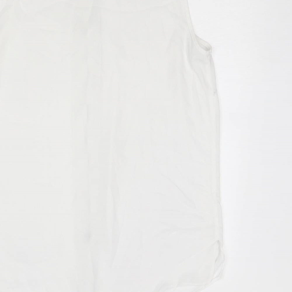 Dorothy Perkins Womens White Polyester Basic Tank Size 10 Collared