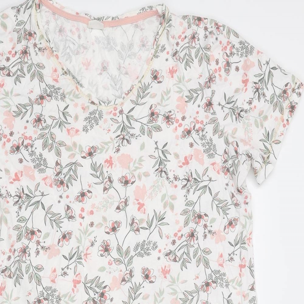 Damart Womens Multicoloured Floral Cotton Top Dress Size L Pullover