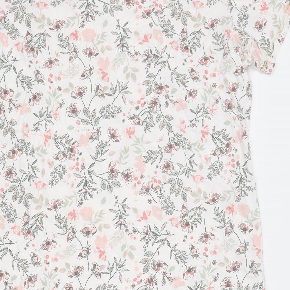 Damart Womens Multicoloured Floral Cotton Top Dress Size L Pullover