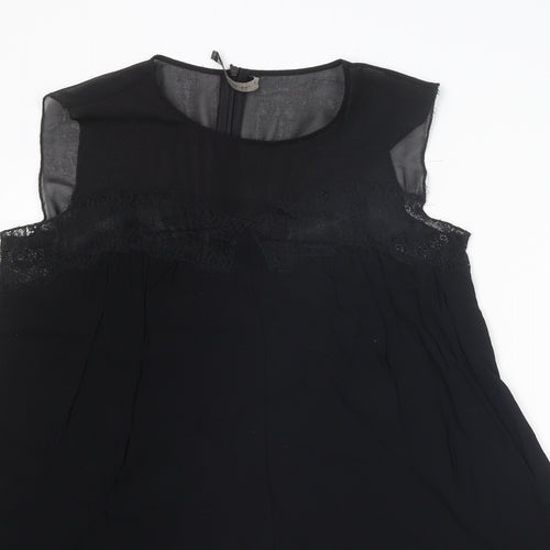 Zara Womens Black Polyester Playsuit One-Piece Size L L3 in Zip