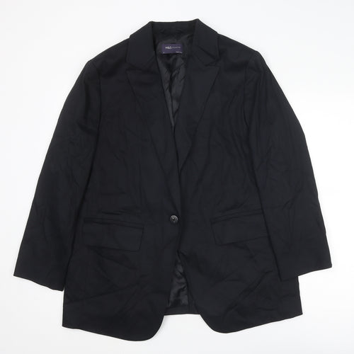 Marks and Spencer Womens Black Lyocell Jacket Suit Jacket Size 14