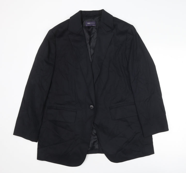 Marks and Spencer Womens Black Lyocell Jacket Suit Jacket Size 14