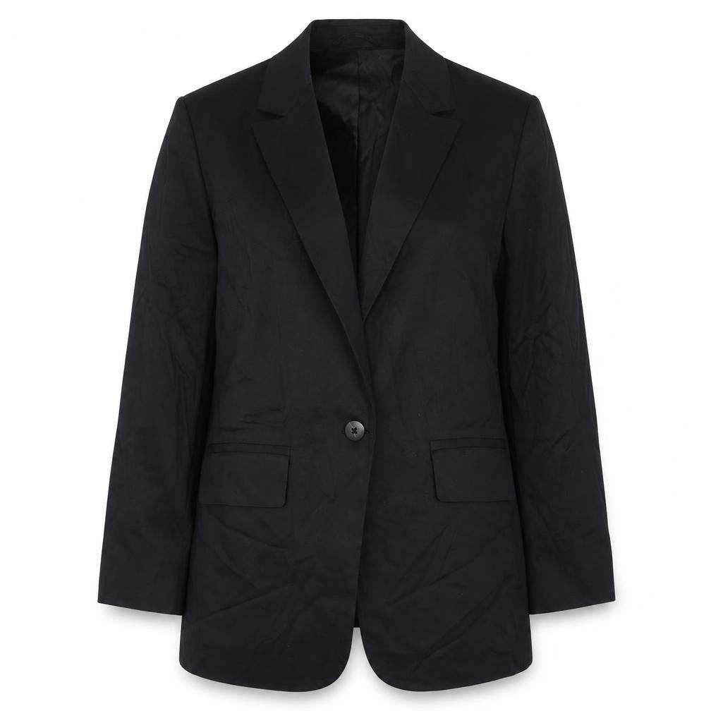 Front view of Marks & Spencer women’s black lyocell jacket suit jacket, size UK 14