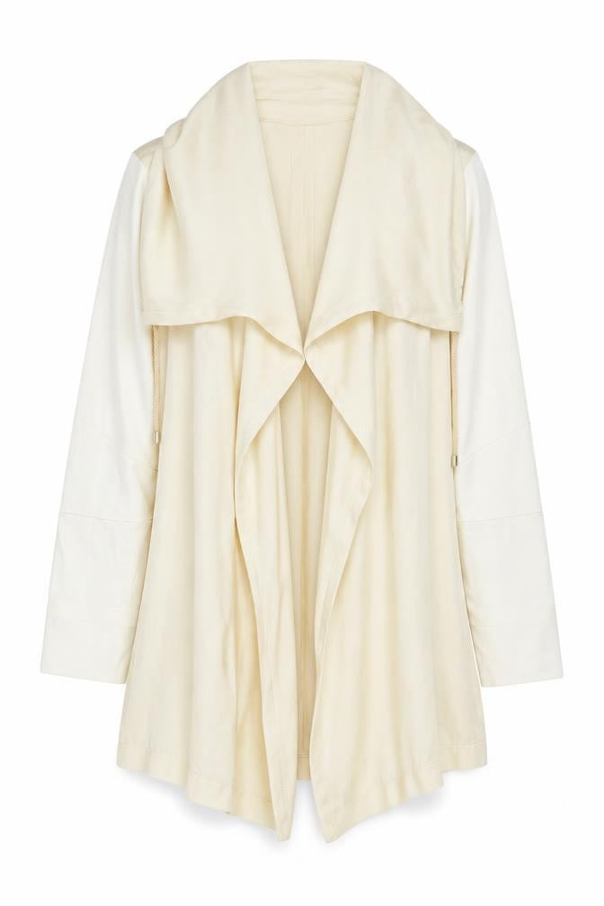 Front view of River Island women’s beige jacket, size UK 10