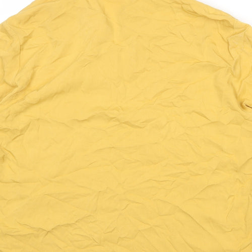 Mona Womens Yellow Viscose Basic Button-Up Size 16 Collared