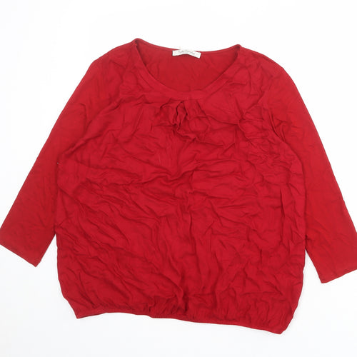 Betty Barclay Womens Red Viscose Basic Blouse Size 14 Round Neck