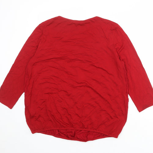 Betty Barclay Womens Red Viscose Basic Blouse Size 14 Round Neck