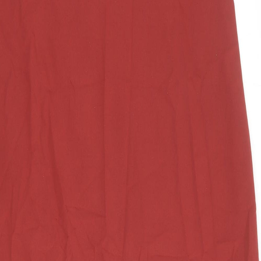 Limited Edition Womens Red Polyester Slip Dress Size 16 Round Neck Zip
