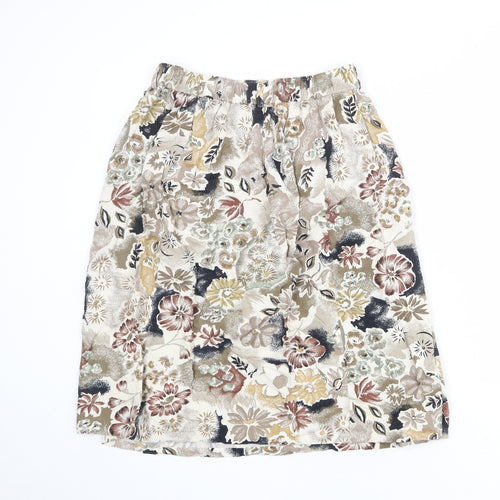 Your Sixth Sense Womens Multicoloured Floral Polyester A-Line Skirt Size 12
