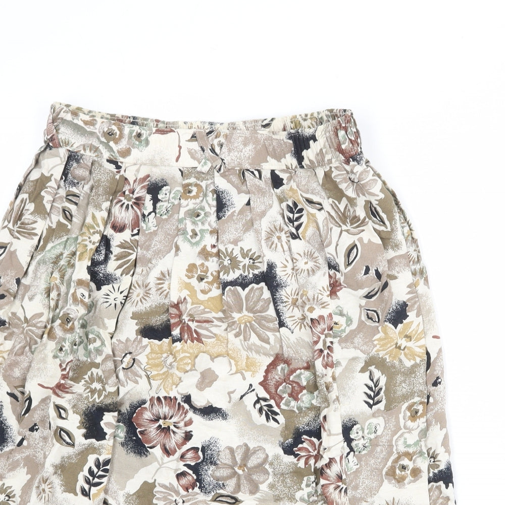 Your Sixth Sense Womens Multicoloured Floral Polyester A-Line Skirt Size 12