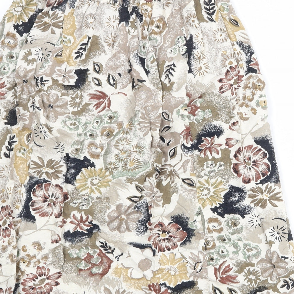 Your Sixth Sense Womens Multicoloured Floral Polyester A-Line Skirt Size 12