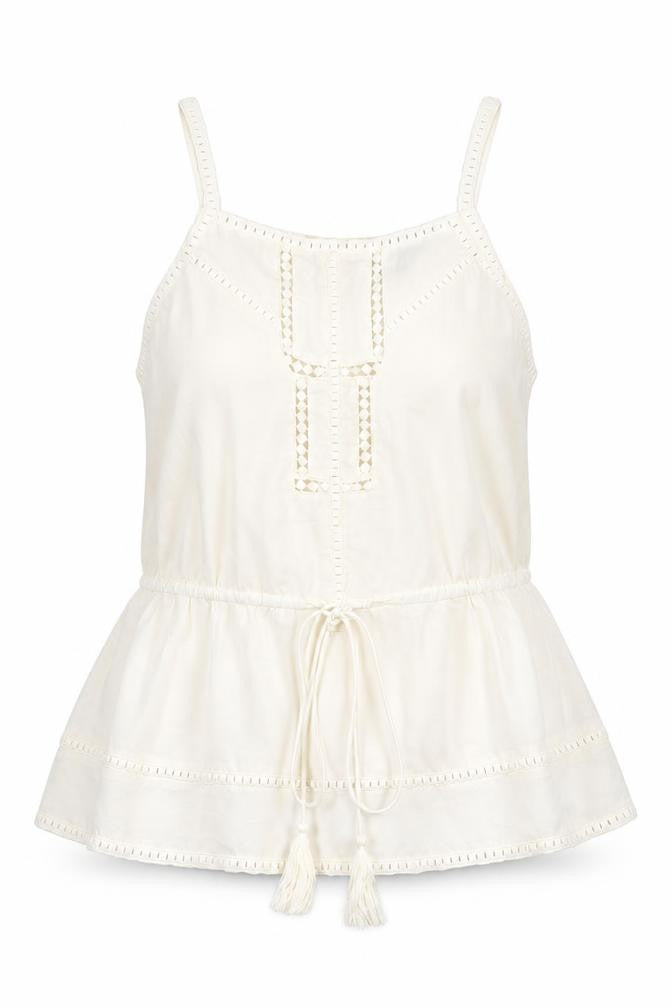 ASOS Womens Ivory Polyester Basic Tank Size 12 Square Neck
