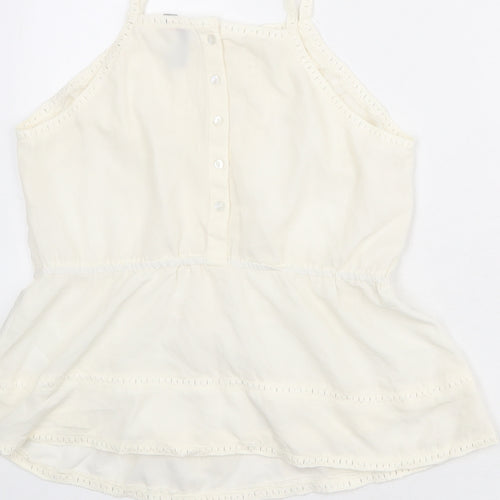 ASOS Womens Ivory Polyester Basic Tank Size 12 Square Neck