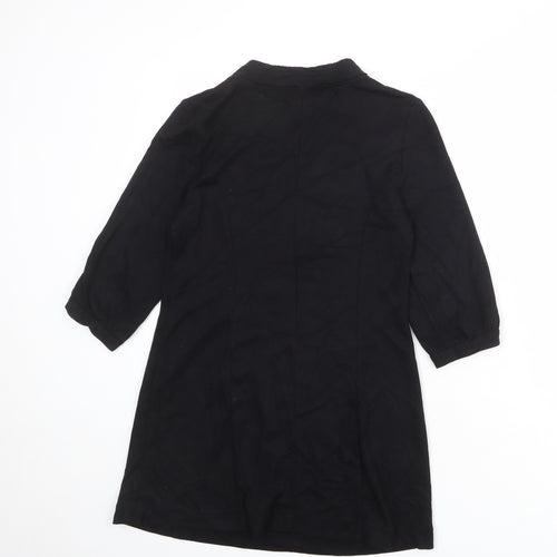 Minuet Womens Black Viscose Kaftan Size 10 V-Neck Tie