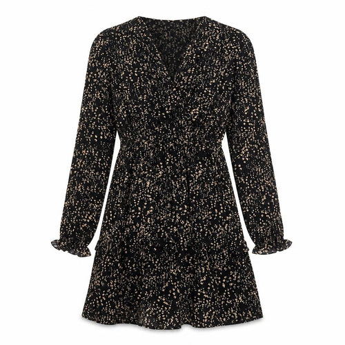Mango Womens Black Geometric Polyester A-Line Size 8 V-Neck Pullover