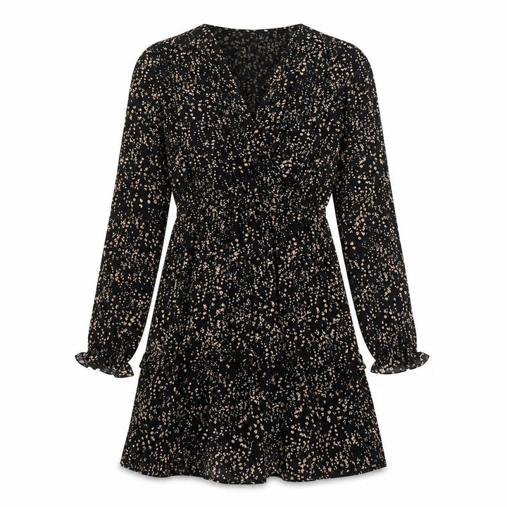 Mango Womens Black Geometric Polyester A-Line Size 8 V-Neck Pullover