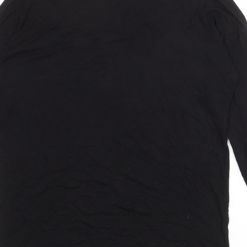 New Look Womens Black Polyester Basic Blouse Size 10 V-Neck