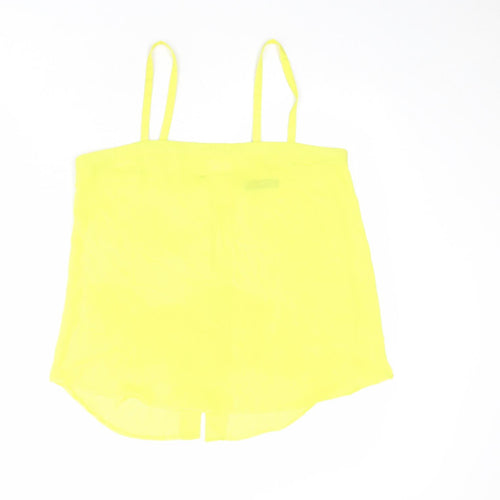 Select Womens Yellow Polyester Basic Tank Size 10 Square Neck