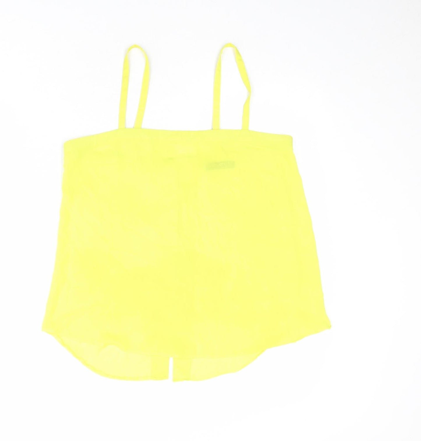 Select Womens Yellow Polyester Basic Tank Size 10 Square Neck