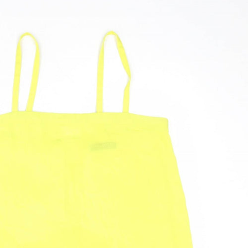 Select Womens Yellow Polyester Basic Tank Size 10 Square Neck