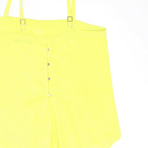 Select Womens Yellow Polyester Basic Tank Size 10 Square Neck
