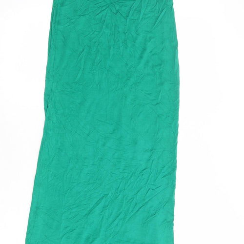 Boohoo Womens Green Viscose Maxi Skirt Size 6