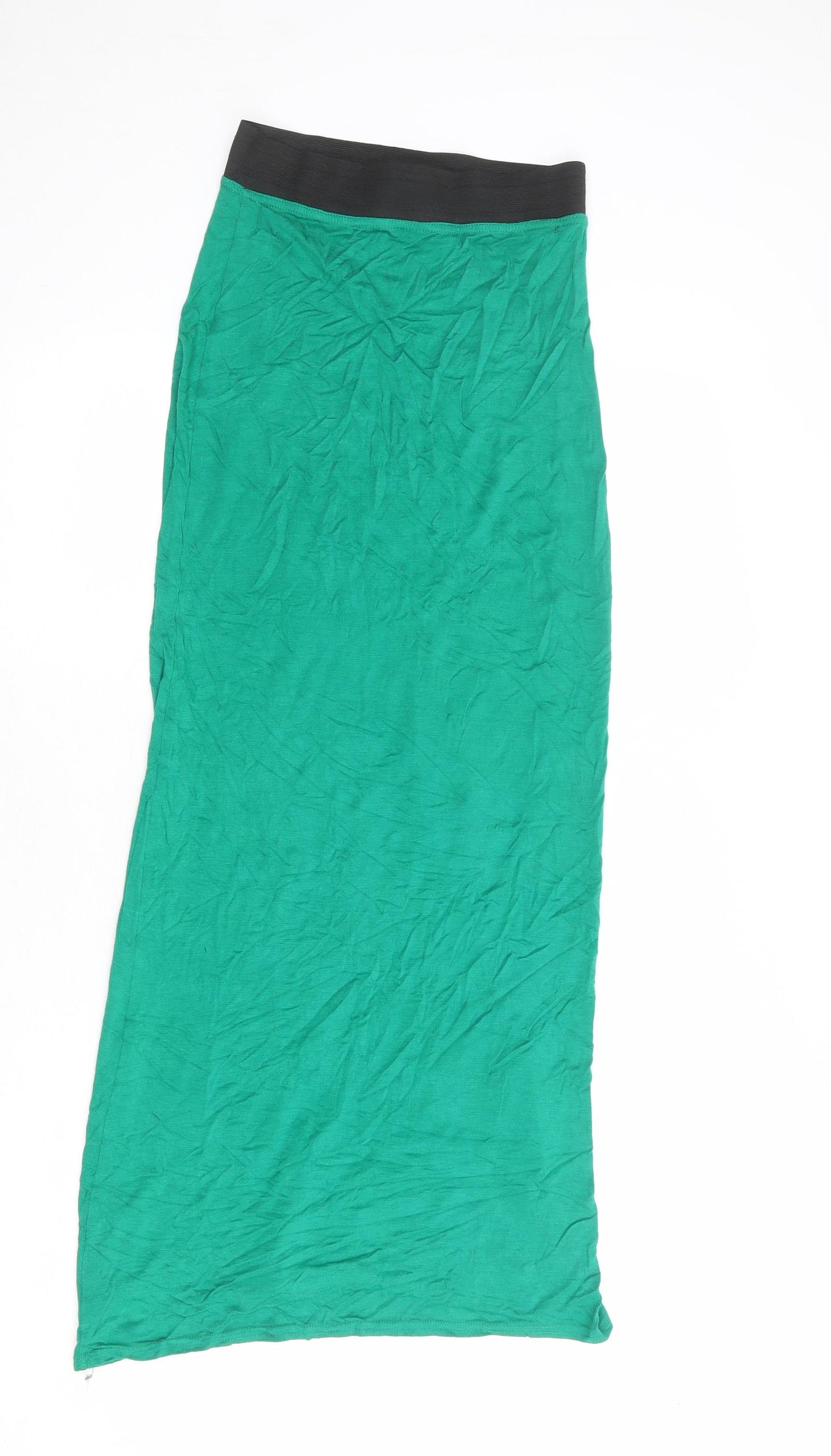 Boohoo Womens Green Viscose Maxi Skirt Size 6
