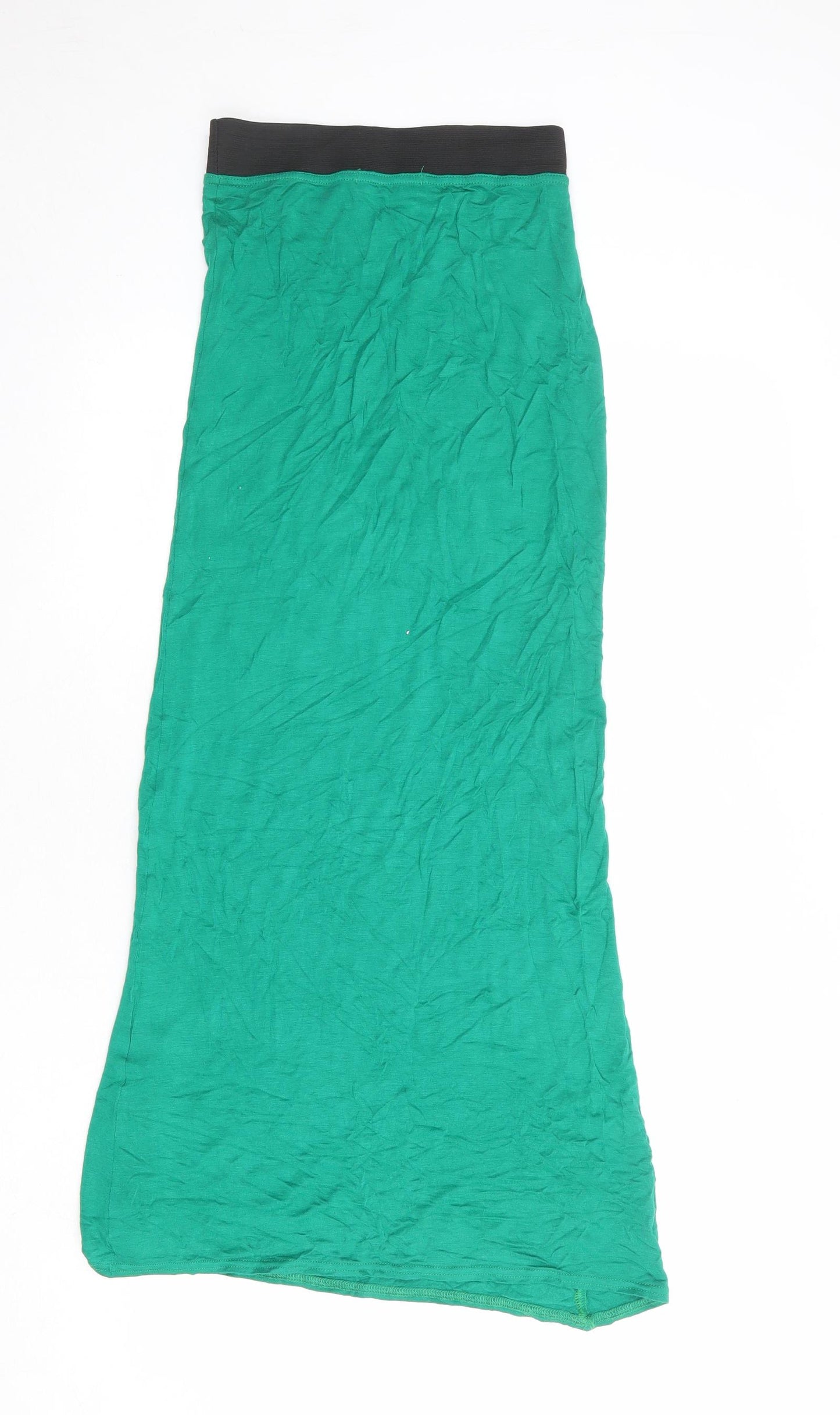 Boohoo Womens Green Viscose Maxi Skirt Size 6