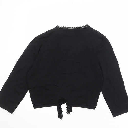 Kaliko Womens Black V-Neck Viscose Wrap Jumper Size 12