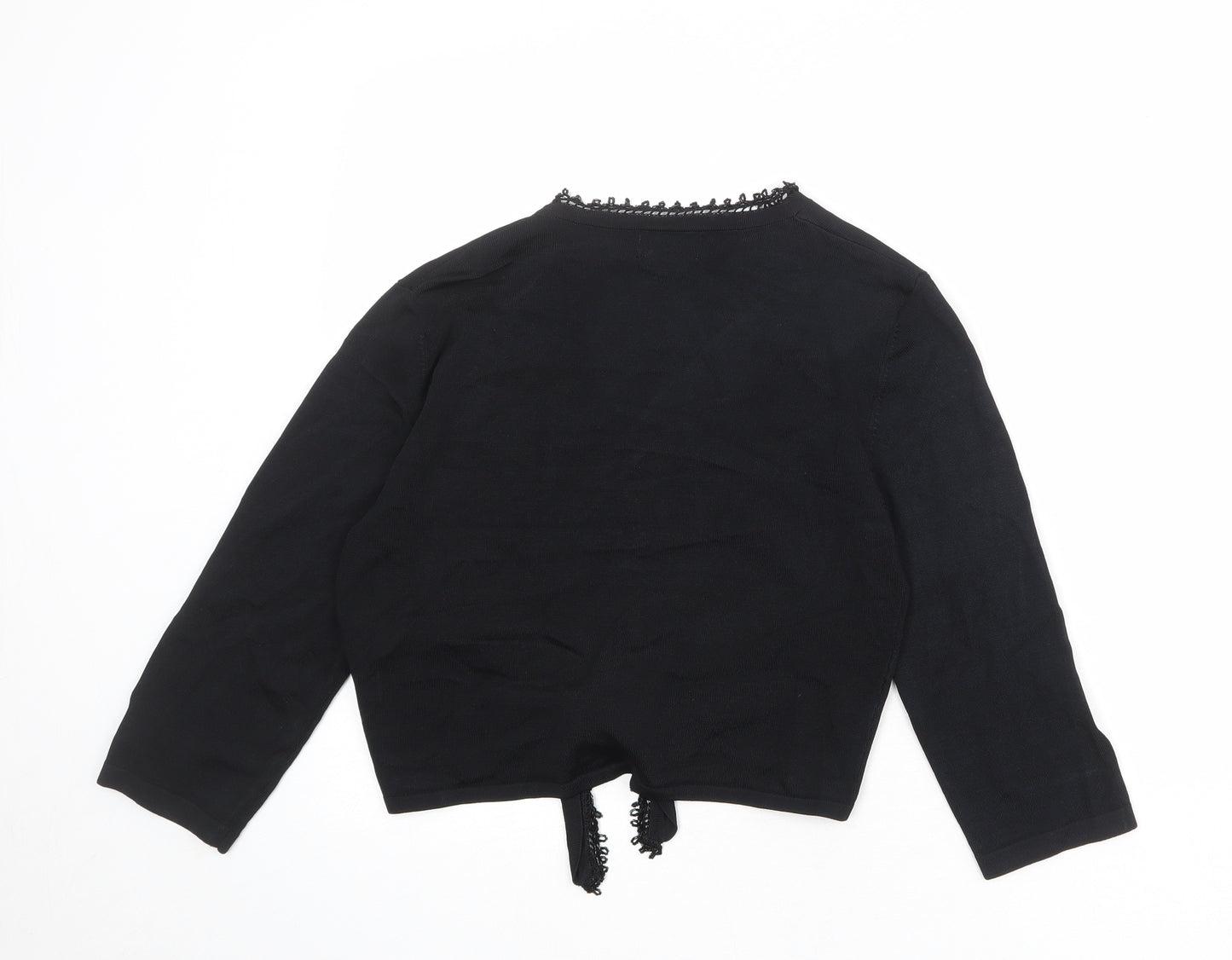 Kaliko Womens Black V-Neck Viscose Wrap Jumper Size 12