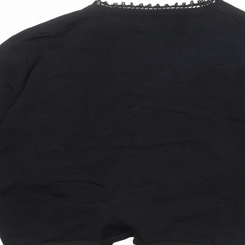 Kaliko Womens Black V-Neck Viscose Wrap Jumper Size 12