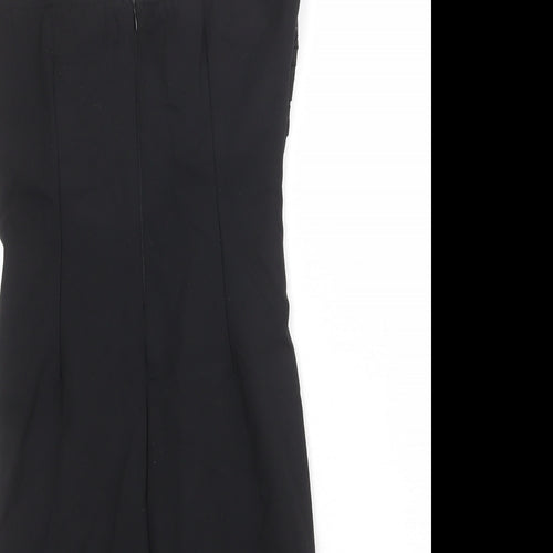 Misspap Womens Black Polyester Mini Size 6 Sweetheart Zip