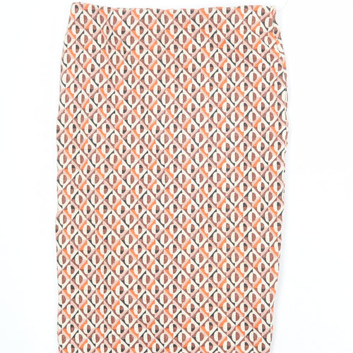 Zara Womens Multicoloured Geometric Polyester Straight & Pencil Skirt Size S