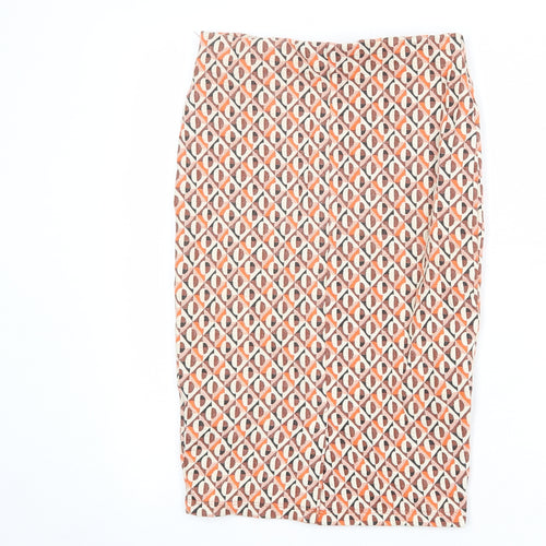 Zara Womens Multicoloured Geometric Polyester Straight & Pencil Skirt Size S