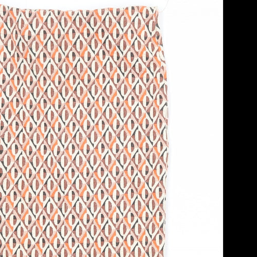 Zara Womens Multicoloured Geometric Polyester Straight & Pencil Skirt Size S