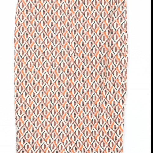Zara Womens Multicoloured Geometric Polyester Straight & Pencil Skirt Size S