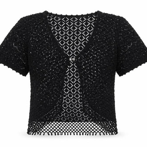 CASAMIA Womens Black V-Neck Polyester Cardigan Jumper Size M - Size M-L