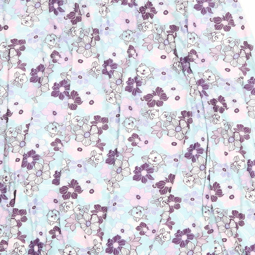 Damart Womens Blue Floral Polyester Swing Skirt Size 22
