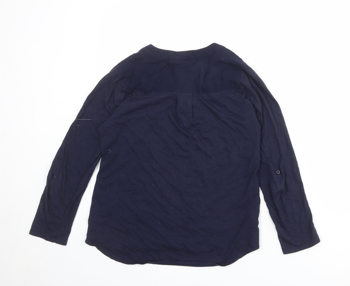 Merona Womens Blue Viscose Basic Blouse Size XS Round Neck