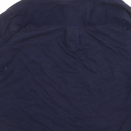 Merona Womens Blue Viscose Basic Blouse Size XS Round Neck