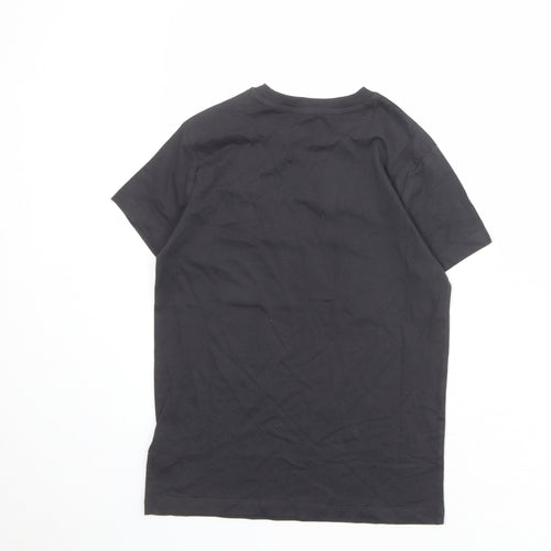 Marks and Spencer Boys Grey 100% Cotton Basic T-Shirt Size 9-10 Years Round Neck Pullover - Love Life Be Brave