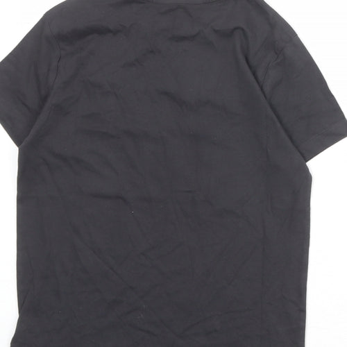 Marks and Spencer Boys Grey 100% Cotton Basic T-Shirt Size 9-10 Years Round Neck Pullover - Love Life Be Brave