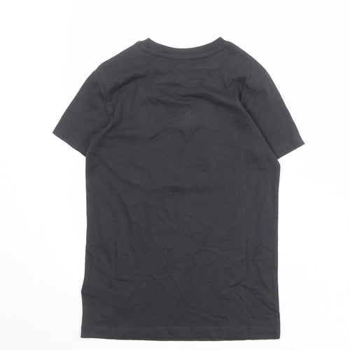Marks and Spencer Boys Grey 100% Cotton Basic T-Shirt Size 9-10 Years Round Neck Pullover - Love Life Be Brave