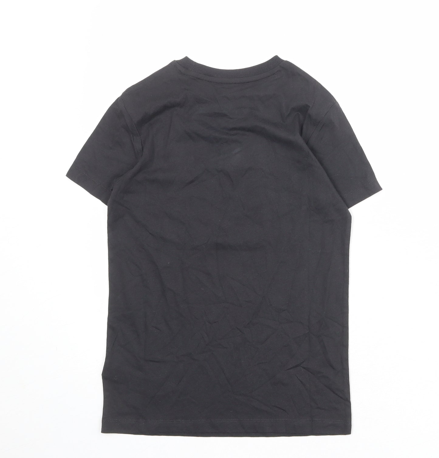 Marks and Spencer Boys Grey 100% Cotton Basic T-Shirt Size 9-10 Years Round Neck Pullover - Love Life Be Brave